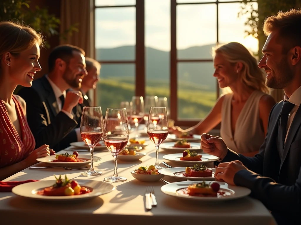 Culinary experience with gourmet dining and wine tasting